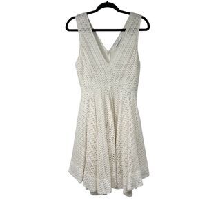 Sandro Paris Bliss Lace‎ Dress White V Neck Fit & Flare Bridal Bachelorette 3 L